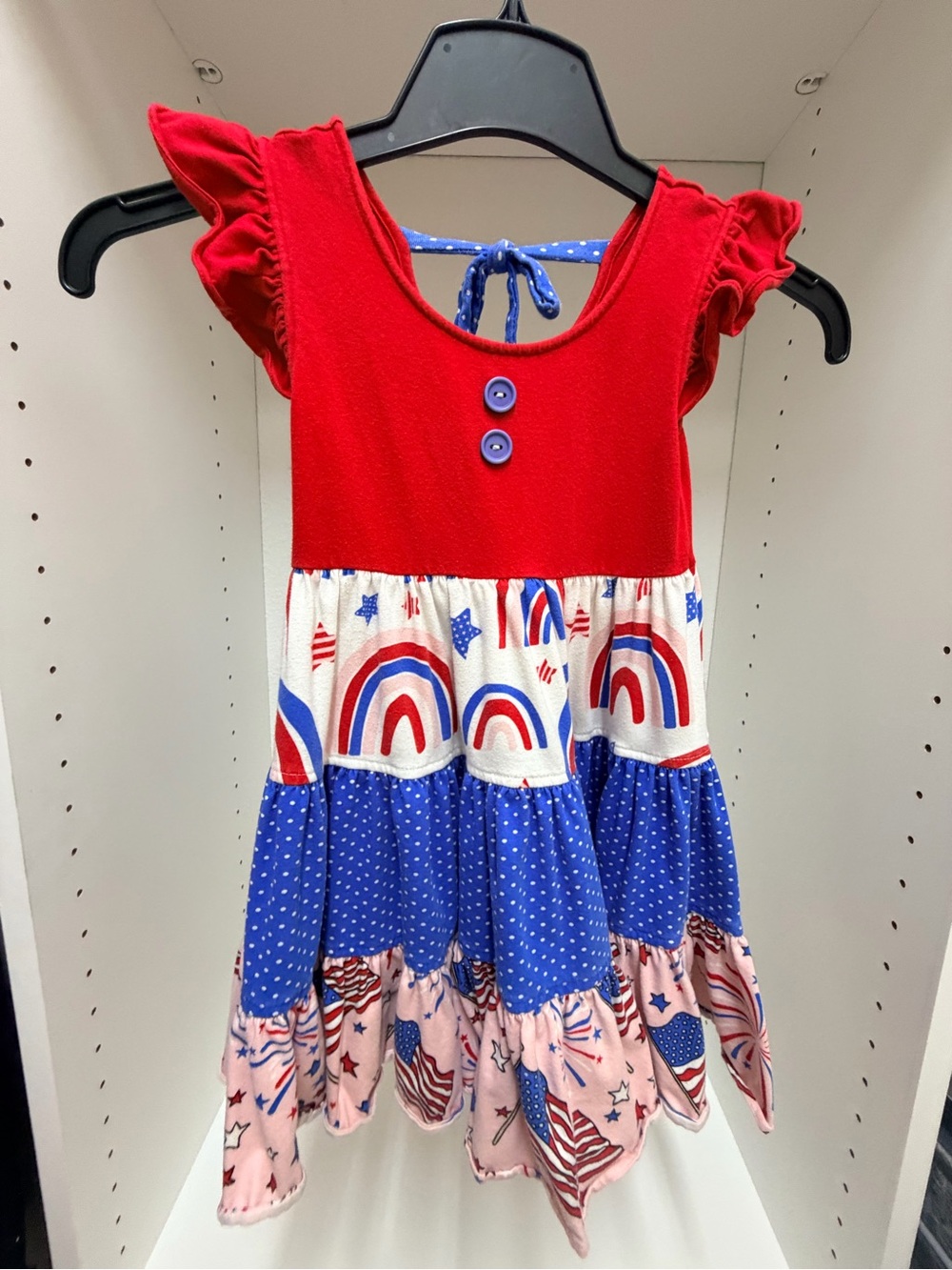 Eleanor Rose Red White & Blue Patriotic Tiered Dress